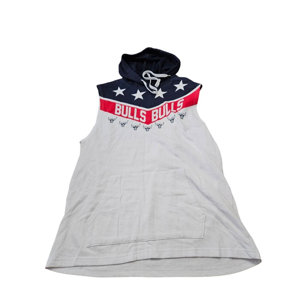 Chicago Bulls NBA Sleeveless Hoodie Tank Top Patriotic Stars Stripes Men's XL
